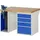 werkbank,HxBxD 890x1250x900mm,beukblad,draagverm. 750kg,2containers