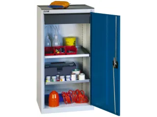 Materiaalkast 1000x500x500mm 2uitschuifbare Legborden 1lade Ral5010 - 2