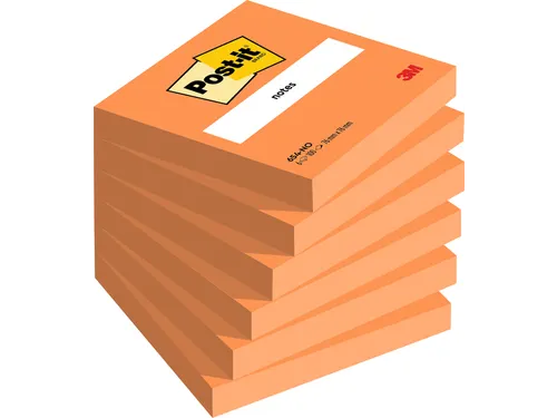 Memoblok Post-it 654 76x76mm oranje 100 vel