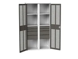 universele kast,HxBxD 2000x1050x550mm,4xStalen bodem,8lade(n)