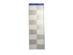 Menoor In-Uit bord 45 namen Aluminium Aanwezig/Afwezig Blauw