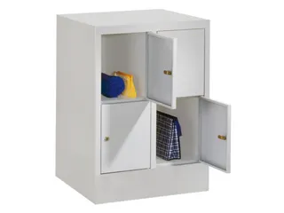 lockerkast,HxBxD 855x600x500mm,2x2vakken,RAL7035,front RAL5012 - 1