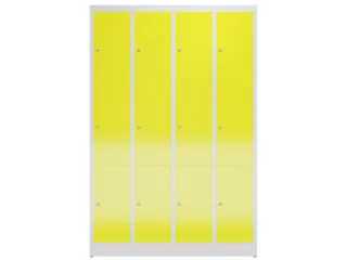 Lockerkast 1800x1185x500mm 4x3 vakken cilinderslot, sokkel, RAL1018 - 2