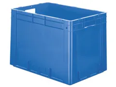 Euronorm Stapelkrat 420x600x400mm 80l Wanden/Bodem Gesloten Blauw