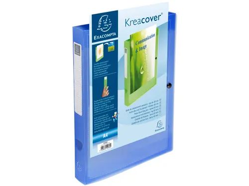 Klasseerdoos PP Krea cover rug 40mm blauw
