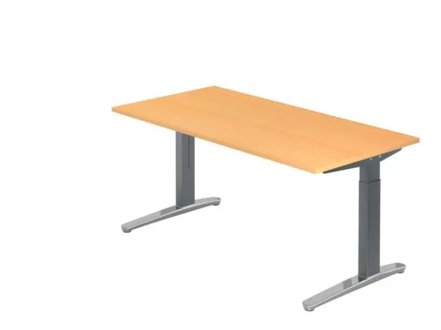 In hoogte verstelbaar bureau,HxBxD 680-850x1600x800mm,blad beuken