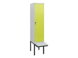 locker met bank,HxBxD 1950x400x815mm,1vak,vak B 400mm,draaigrendel