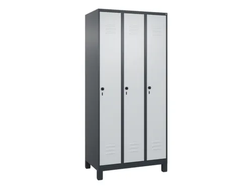 locker,HxBxD 1950x900x500mm,3vak,vak B 300mm,draaigrendel,voeten