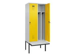 locker met bank,voor scheiding van kleding,HxBxD 2120x800x815mm,2vak