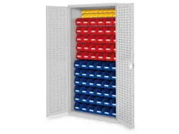 kast met sleufplaat m. bakken,HxBxD 1950x1000x410mm,82bakken PE