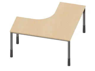 In hoogte verstelbaar bureau in vrije vorm,NE-esdoorn - 2