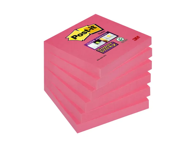Memoblok 3M Post-it 654-SSPO Super Sticky 76x76mm Poppy Rood
