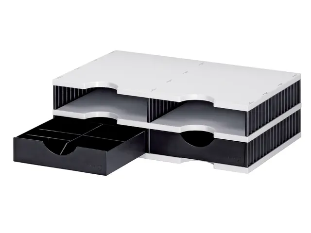 Vakkenset Styrodoc A4 4 vaks zwart/grijs