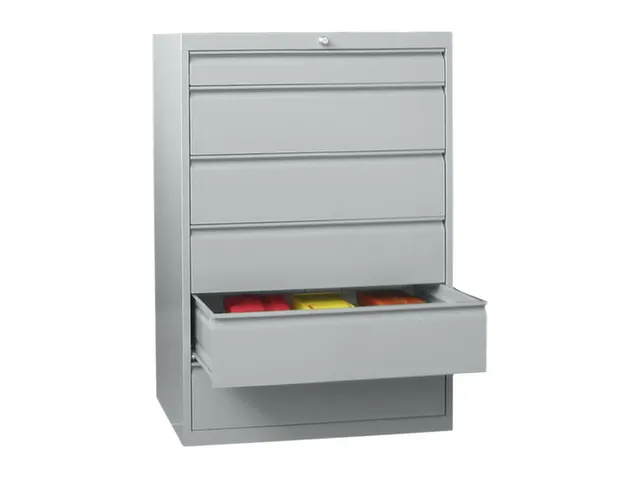 ladekast HxBxD 1200x715x600mm 6laden slot RAL7035 front RAL5010