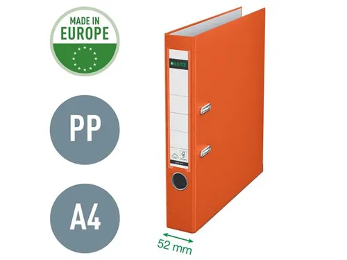 Ordner Leitz 1015 A4 50mm PP oranje