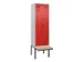 locker met bank,voor scheiding van kleding,HxBxD 2120x600x815mm,2vak