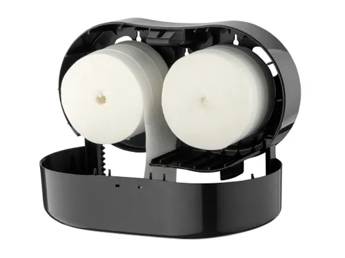PlastiQline Toiletpapier Dispenser Kunststof zwart Kokerloos