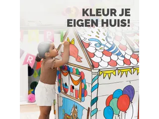 Kartonnen speelhuis XL Verjaardag Bankers Box Play inkleurbaar - 5