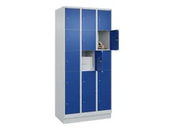 lockerkast,HxBxD 1950x900x500mm,3x5vakken,vak B 300mm,cil.-slot,sokkel