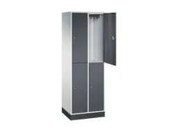Dubbeldekse garderobekast,HxBxD 1950x620x500mm,2x2vak.,vak B 260mm