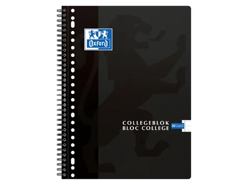 Collegeblok Oxford A4 23-Gaats Lijn 80vel Zwart