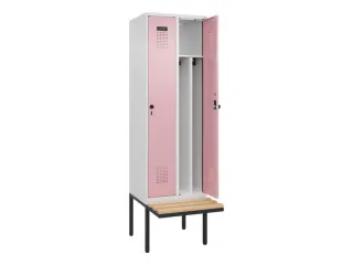 locker met bank,voor scheiding van kleding,HxBxD 2120x600x815mm,2vak - 1