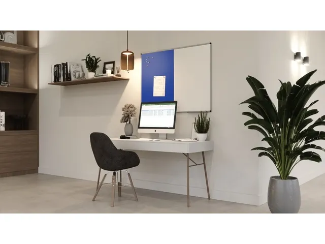 Combibord Legamaster UNITE blauw vilt-whiteboard 90x120cm