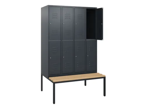Dubbeldekse dekenkist,HxBxD 1950x1200x815mm,4x2vak.,vak B 300mm
