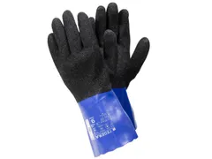 Tegera 12930 PVC handschoenen, blauw/zwart, maat 10, per 12 paar