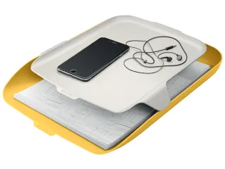 Brievenbak Leitz Cosy met desk organiser geel A4 - 3