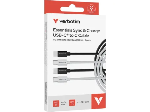 32391 Sync+Charge Kabel USB-C USB-C 1m 60 W zwart wit 480Mbit/s 2x