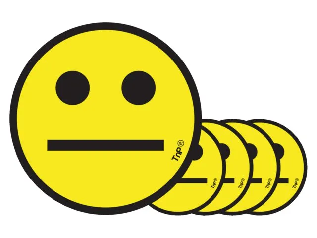 Aimant Smiley 25mm émotion neutre jaune 5 pièces
