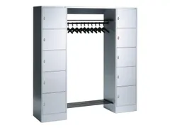 locker met kapstok,HxBxD 1950x1870x480mm,romp RAL7016,front RAL7016