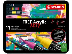 Acrylmarker STABILO Free Acrylic Starter Kit assorti 11 stuks