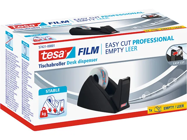 Tesa Tape Dispenser Easy Cut Voor 19mmX33m Rol Zwart