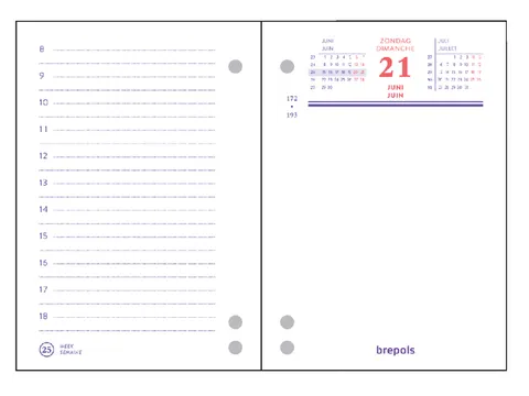 Omlegblok 2027 Brepols 1dag/2pagina's universele ponsing