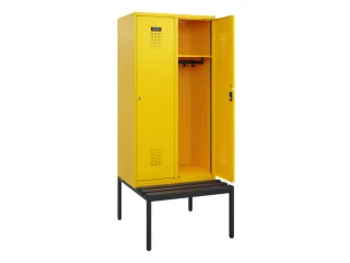locker met bank,HxBxD 1950x800x815mm,2vak,vak B 400mm,cilinderslot - 1