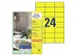 Gekleurd Etiket Avery Zweckform 70x37mm Geel 2400 stuks