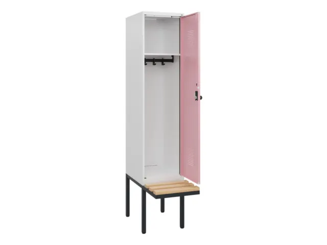 locker met bank,HxBxD 1950x400x815mm,1vak,vak B 400mm,draaigrendel