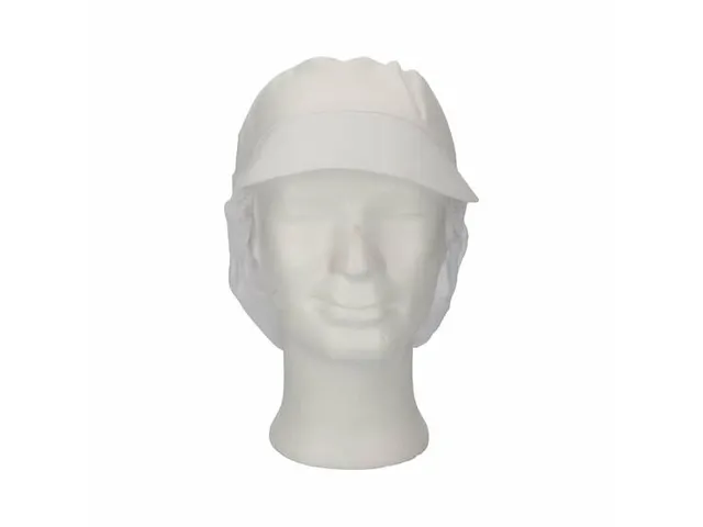 Pet met klep en haaropvang Polyester Kroon Wit maat XL 100 stuks