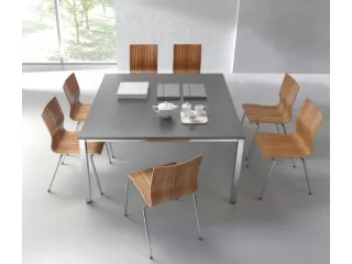 vergadertafel,HxBxD 740x1400x1400mm,hoekig,NE-esdoorn - 5