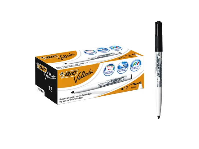 Viltstift Bic Velleda 1741 whiteboard rond medium zwart