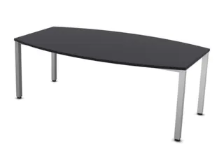 vergadertafel HxBxD 74x200x120cm vatvormig CC-zwart alu - 1
