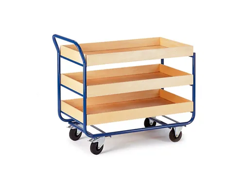 tafelwagen,draagverm. 150kg,3xhouten kist,laadvl. LxB 1000x575mm