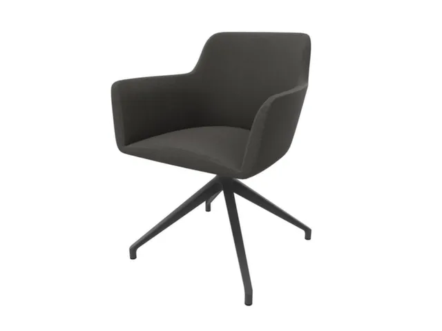 Bezoekersstoel Draaibaar Voetkruis Epoxypoedercoat Antraciet