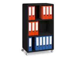 transportwagen,HxBxD 1240x651x330mm,3vakken,2niveaus,3 OH,romp zwart