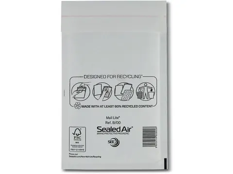 Mail Lite Luchtkussenenveloppen B/00 120x210mm Wit 200 stuks