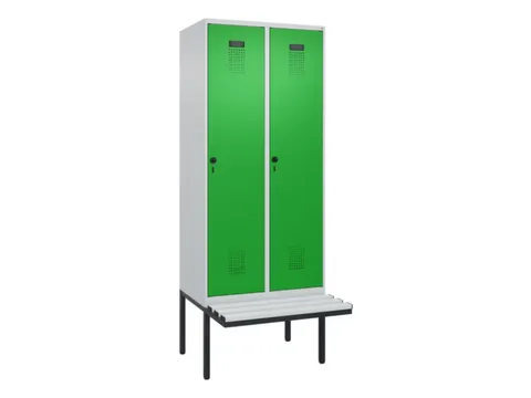 locker met bank,voor scheiding van kleding,HxBxD 2120x800x815mm,2vak