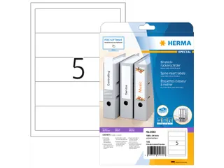 Herma 5032 Ordner Rug-insteekkaart breed 190x54mm Wit 125 stuks - 1