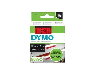Labeltape Dymo 45807 D1 720870 19mmx7m zwart op rood - 1